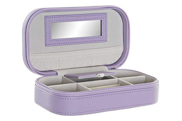 Jeweler pu mirror 18x10x5 satin lilac