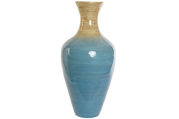 Vase bambou 23x23x48 bleu