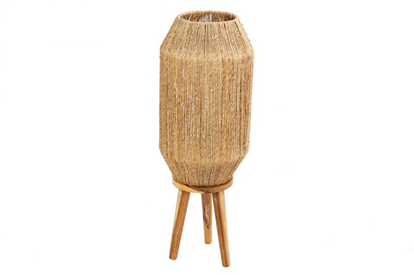 Floor lamp jute wood 21x21x58 natural