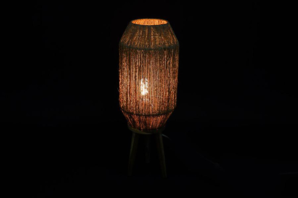 Floor lamp jute wood 21x21x58 natural