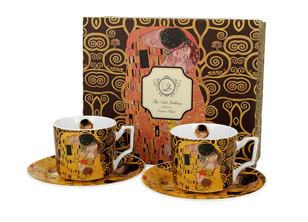 Set luxury espresso šolja the kiss brown-klimt/2 / 2 110 ml