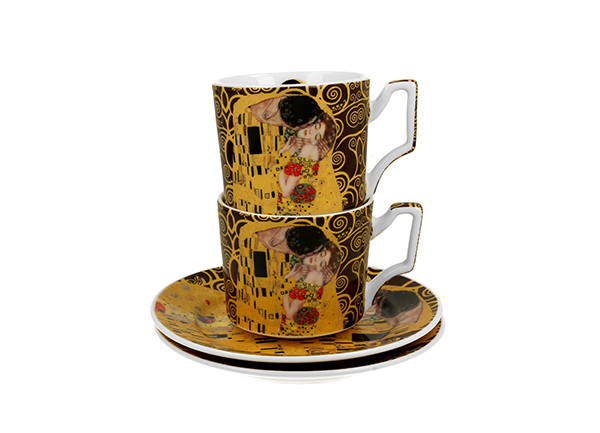 Set luxury espresso šolja the kiss brown-klimt/2 / 2 110 ml