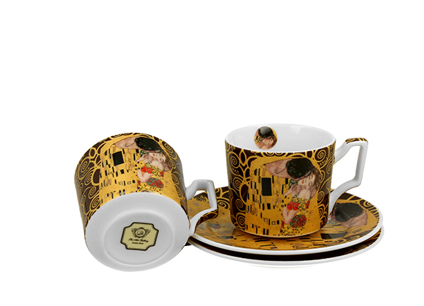 Set luxury espresso šolja the kiss brown-klimt/2 / 2 110 ml