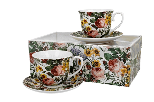 2 cups with saucers spring (pvc)