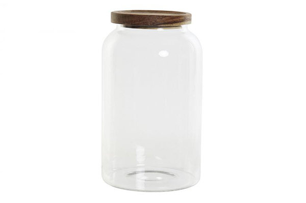 Pot borosilicate acacia 14x14x24 2,75l,