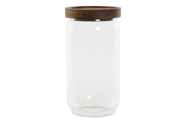 Pot borosilicate acacia 9x9x18 800ml, transparent