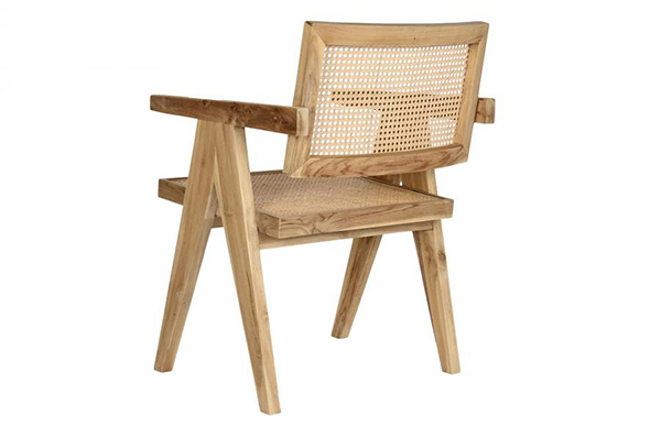 Chair teak rattan 58x56x82 natural