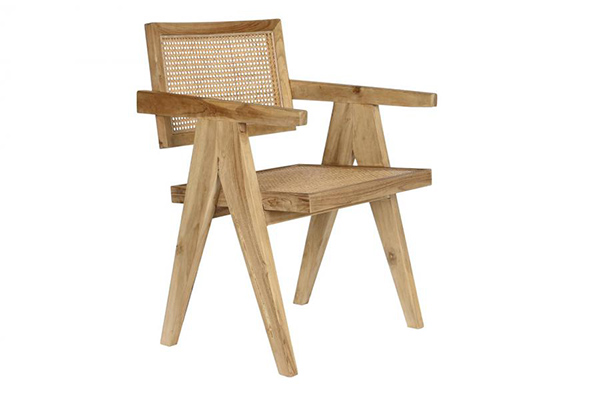 Chair teak rattan 58x56x82 natural