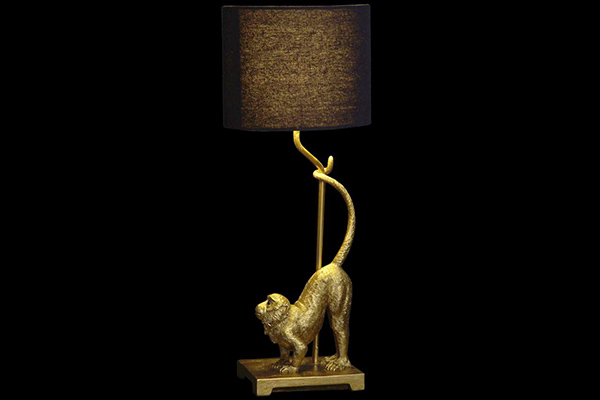 Stona lampa monkey golden 23x23x60